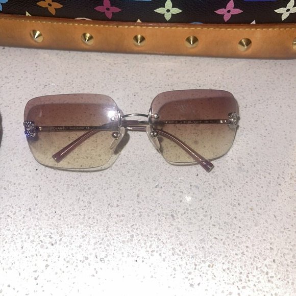 chanel rimless rhinestone glasses pink - Picture 1 of 1